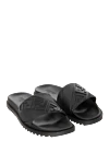 Black rubber slippers for men Fendi - brand logo. 100% rubber. Country of manufacture: Italy. Care: specialized cleaning - photo 2