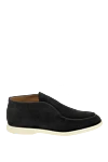 Loro Piana Black nubuck loafers for men - contrasting white sole. 100% nubuck. Country of manufacture: Italy. Care: specialized cleaning - photo 1