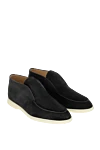 Loro Piana Black nubuck loafers for men - contrasting white sole. 100% nubuck. Country of manufacture: Italy. Care: specialized cleaning - photo 3