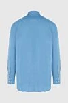 Loro Piana Men's blue cotton shirt with breast pocket - chest pocket. 100% cotton. Closure: buttons. Country of manufacture: Italy. Care: specialized cleaning - photo 7