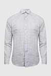 Alessandro Gherardi White cotton shirt for men - check pattern. 100% cotton. Closure: buttons. Country of manufacture: Italy. Care: specialized cleaning - photo 1