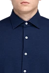 Alessandro Gherardi Blue cotton shirt for men - 100% cotton. Closure: buttons. Country of manufacture: Italy. Care: specialized cleaning - photo 5