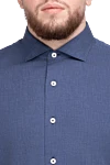 Alessandro Gherardi Blue cotton shirt for men - 100% cotton. Closure: buttons. Country of manufacture: Italy. Care: specialized cleaning - photo 5