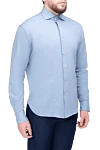 Alessandro Gherardi Blue cotton shirt for men - 100% cotton. Closure: buttons. Country of manufacture: Italy. Care: specialized cleaning - photo 3