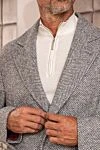 Brunello Cucinelli Пальто из шерсти и полиамида серое мужское пальто - 80% шерсть, 20% полиамид. Пуговицы. Три боковых кармана, два внутренних кармана. 100% шёлк. Страна производитель: Италия. Уход: специализированная чистка - фото 11