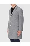 Brunello Cucinelli Пальто из шерсти и полиамида серое мужское пальто - 80% шерсть, 20% полиамид. Пуговицы. Три боковых кармана, два внутренних кармана. 100% шёлк. Страна производитель: Италия. Уход: специализированная чистка - фото 3