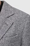 Brunello Cucinelli Пальто из шерсти и полиамида серое мужское пальто - 80% шерсть, 20% полиамид. Пуговицы. Три боковых кармана, два внутренних кармана. 100% шёлк. Страна производитель: Италия. Уход: специализированная чистка - фото 5