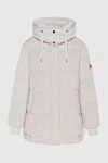 Brunello Cucinelli Women's down jacket made of polyamide and cotton white - hood. 55% polyamide, 45% cotton. zipper, drawstring. two side pockets. Insulation: 100% down. Country of manufacture: Italy. Care: specialized cleaning - photo 1