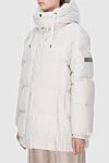 Brunello Cucinelli Women's down jacket made of polyamide and cotton white - hood. 55% polyamide, 45% cotton. zipper, drawstring. two side pockets. Insulation: 100% down. Country of manufacture: Italy. Care: specialized cleaning - photo 3