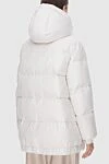 Women's down jacket made of polyamide and cotton white Brunello Cucinelli - hood. 55% polyamide, 45% cotton. zipper, drawstring. two side pockets. Insulation: 100% down. Country of manufacture: Italy. Care: specialized cleaning - photo 4