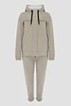 Brunello Cucinelli Walking suit made of cotton for women beige - 98% cotton, 2% elastane. Closure: drawstring, zipper. Hood: yes. Country of manufacture: Italy. Care: specialized cleaning - photo 1