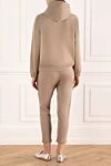 Walking suit made of cotton for women beige Brunello Cucinelli - 98% cotton, 2% elastane. Closure: drawstring, zipper. Hood: yes. Country of manufacture: Italy. Care: specialized cleaning - photo 4