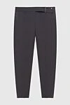 Brunello Cucinelli Women's grey trousers with a belt - belt. two side pockets, two back pockets. wool, polyamide, elastane. zipper. Country of manufacture: Italy. Care: specialized cleaning - photo 1