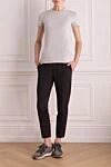 Women's grey trousers with a belt Brunello Cucinelli - belt. two side pockets, two back pockets. wool, polyamide, elastane. zipper. Country of manufacture: Italy. Care: specialized cleaning - photo 2