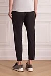 Women's grey trousers with a belt Brunello Cucinelli - belt. two side pockets, two back pockets. wool, polyamide, elastane. zipper. Country of manufacture: Italy. Care: specialized cleaning - photo 4