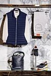 Жилет из нейлона синий мужской Brunello Cucinelli - 100% кашемир. Молния с двойным бегунком. Два боковых кармана на пуговицах, два внутренних кармана на пуговицах. Утеплитель: Пух. Страна производитель: Италия. Уход: специализированная чистка - фото 8