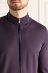 Brunello Cucinelli Кардиган чоловічий з вовни та кашеміру фіолетовий - 90% вовна, 10% кашемір. Блискавка. Дві бічні кишені. Країна виробник: Італія. Догляд: спеціалізоване чищення - фото 5