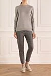 Gray wool sweater for women Brunello Cucinelli - 100% wool. Country of manufacture: Italy. Care: specialized cleaning - photo 2