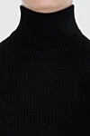 Brunello Cucinelli Golf black for women - 58% cashmere, 22% silk, 20% polyamide. Country of manufacture: Italy. Care: specialized cleaning - photo 5