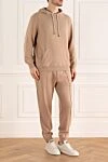 Brunello Cucinelli Костюм спортивний чоловічий з бавовни бежевий - Капюшон. 100% бавовна. Куліска, блискавка. Чотири бічні кишені, кишеня кенгуру. Країна виробник: Італія. Догляд: спеціалізоване чищення - фото 3
