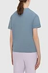 Blue cotton T-shirt for women Brunello Cucinelli - inscription print. 100% cotton. Country of manufacture: Italy. Care: specialized cleaning - photo 4