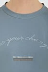 Brunello Cucinelli Blue cotton T-shirt for women - inscription print. 100% cotton. Country of manufacture: Italy. Care: specialized cleaning - photo 5