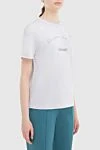 Brunello Cucinelli White cotton T-shirt for women - inscription print. 100% cotton. Country of manufacture: Italy. Care: specialized cleaning - photo 3