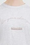 Brunello Cucinelli White cotton T-shirt for women - inscription print. 100% cotton. Country of manufacture: Italy. Care: specialized cleaning - photo 5
