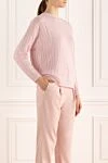 Peserico Pink jumper for women - textured knitwear. 60% wool, 17% silk, 13% viscose, 10% cashmere. Country of manufacture: Italy. Care: specialized cleaning - photo 3