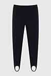 Ermanno Scervino Black polyester leggings for women - ribbons. 97% polyester, 3% elastane. elastic belt. Country of manufacture: Italy. Care: specialized cleaning - photo 1