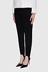 Ermanno Scervino Black polyester leggings for women - ribbons. 97% polyester, 3% elastane. elastic belt. Country of manufacture: Italy. Care: specialized cleaning - photo 3