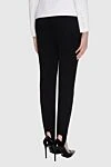 Black polyester leggings for women Ermanno Scervino - ribbons. 97% polyester, 3% elastane. elastic belt. Country of manufacture: Italy. Care: specialized cleaning - photo 4