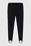 Black polyester leggings for women Ermanno Scervino - ribbons. 97% polyester, 3% elastane. elastic belt. Country of manufacture: Italy. Care: specialized cleaning - photo 6