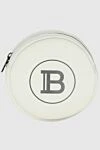 Balmain White polyester makeup bag - logo. zipper. 100% polyester. Country of manufacture: Italy. Care: specialized cleaning - photo 1