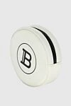 White polyester makeup bag Balmain - logo. zipper. 100% polyester. Country of manufacture: Italy. Care: specialized cleaning - photo 2