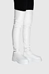 Thigh-high boots women's leather high with tractor sole white Le Silla - massive sole. leather. Heel height: 5 cm. Country of manufacture: Italy. Care: specialized cleaning - photo 2