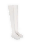 Le Silla Thigh-high boots women's leather high with tractor sole white - massive sole. leather. Heel height: 5 cm. Country of manufacture: Italy. Care: specialized cleaning - photo 3