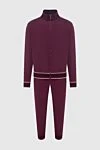 Stefano Ricci Спортивный костюм из хлопка бордовый с контрастной отделкой - Контрастная отделка. 95% хлопок, 5% эластан. Кулиска, молния. Четыре боковых кармана. Страна производитель: Италия. Уход: специализированная чистка - фото 1
