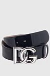 Dolce & Gabbana Black leather belt for women - logo. 100% genuine leather. nail. Country of manufacture: Italy. Care: specialized cleaning - photo 1