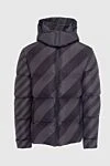 Fendi Men's down jacket made of polyester gray - Geometric pattern. hood with zipper. polyester, down. Closure: Zipper. Two side pockets, two inside pockets. Country of manufacture: Italy. Care: specialized cleaning - photo 1