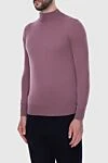 Loro Piana Men's high-collar stand-up woolen sweater pink - High collar stand. 100% wool. Country of manufacture: Italy. Care: specialized cleaning - photo 3