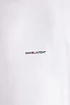 Saint Laurent White cotton T-shirt for men - brand logo. 100% cotton. Country of manufacture: Italy. Care: specialized cleaning - photo 5