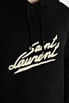 Saint Laurent Худі чоловічий з бавовни чорний - Вишивка логотипу бренду. Капюшон. 100% бавовна. Куліска. Країна виробник: Італія. Догляд: спеціалізоване чищення - фото 5