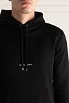 Saint Laurent Hoodie for men made of cotton black - Embroidered brand logo. Hood. 100% cotton. Closure: Drawstring. Country of manufacture: Italy. Care: specialized cleaning - photo 5