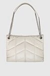 Women's white quilted leather bag with a logo Saint Laurent - textured surface, metal logo. genuine leather. zipper. Country of manufacture: Italy. Care: specialized cleaning - photo 4