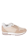 Loro Piana Beige sneakers for women - fur, contrasting inserts. suede, textile, fur. lacing. Country of manufacture: Italy. Care: specialized cleaning - photo 1