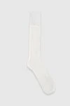 Women's high socks with a logo, beige Panicale - striped, wide elastic band. wool, silk, cashmere, polyamide. Country of manufacture: Italy. Care: specialized cleaning - photo 2