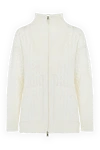 Panicale Sweatshirt white for women - zipper. 70% wool, 20% silk, 10% cashmere. Country of manufacture: Italy. Care: specialized cleaning - photo 1