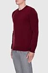 Cesare di Napoli Cashmere and wool jumper burgundy for men - 90% wool, 10% cashmere. Country of manufacture: Italy. Care: specialized cleaning - photo 3