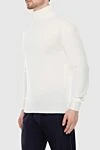 Cesare di Napoli Cashmere men's golf in white - High neck. 100% cashmere. Country of manufacture: Italy. Care: specialized cleaning - photo 3